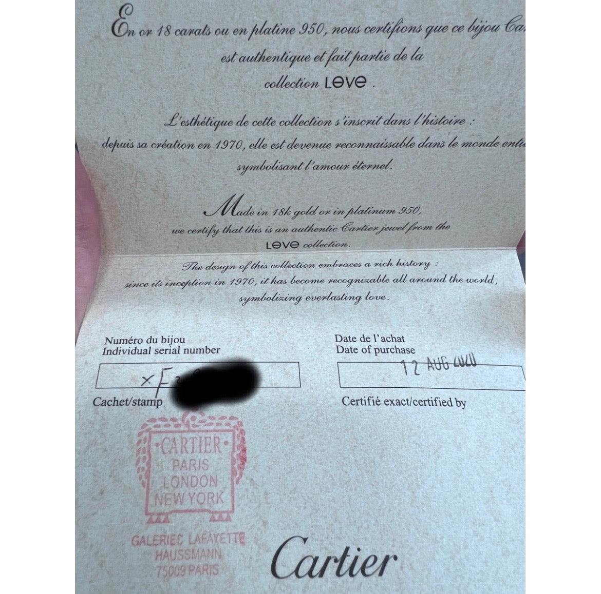 Cartier 18k Yellow Gold CLASSIC MODEL Love Ring Size EU 50