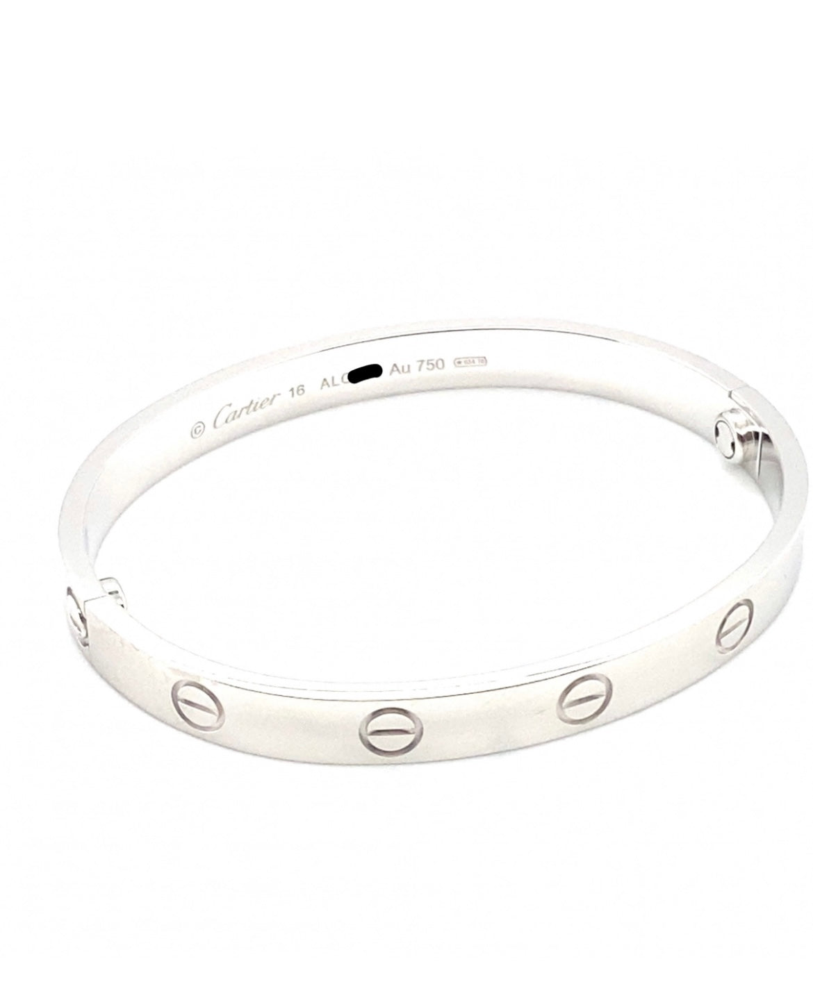 Cartier 18k White gold love bracelet Size 16