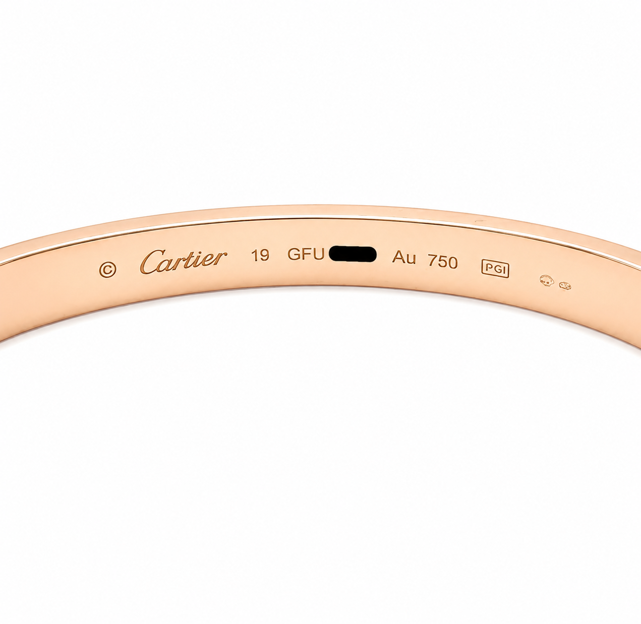 AUTHENTIC CARTIER 18K ROSE GOLD LOVE BRACELET SIZE 19 CLASSIC MODEL