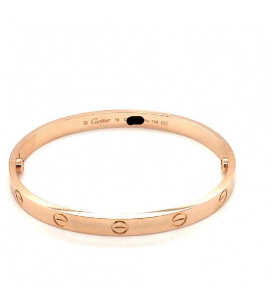 Cartier 18k Rose Gold Love Bracelet Size 18