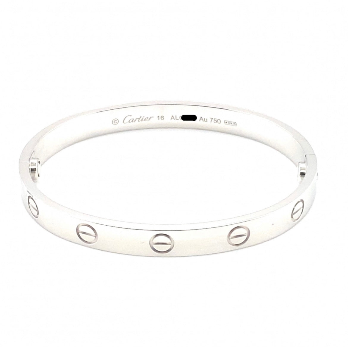 Cartier 18k White gold love bracelet Size 16