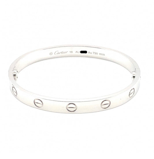 Cartier 18k White gold love bracelet Size 16