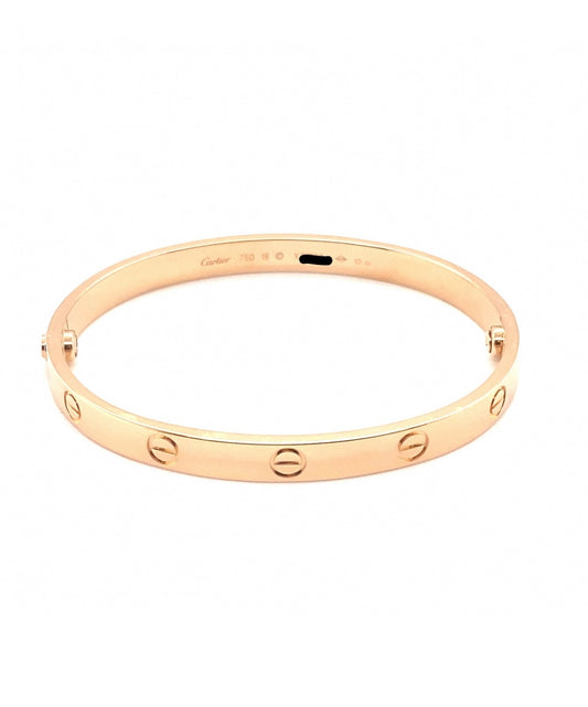 Cartier 18k Rose Gold Love Bracelet Size 18