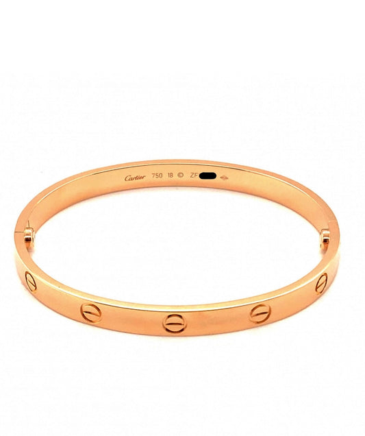 Cartier 18k Rose Gold love bracelet Size 18