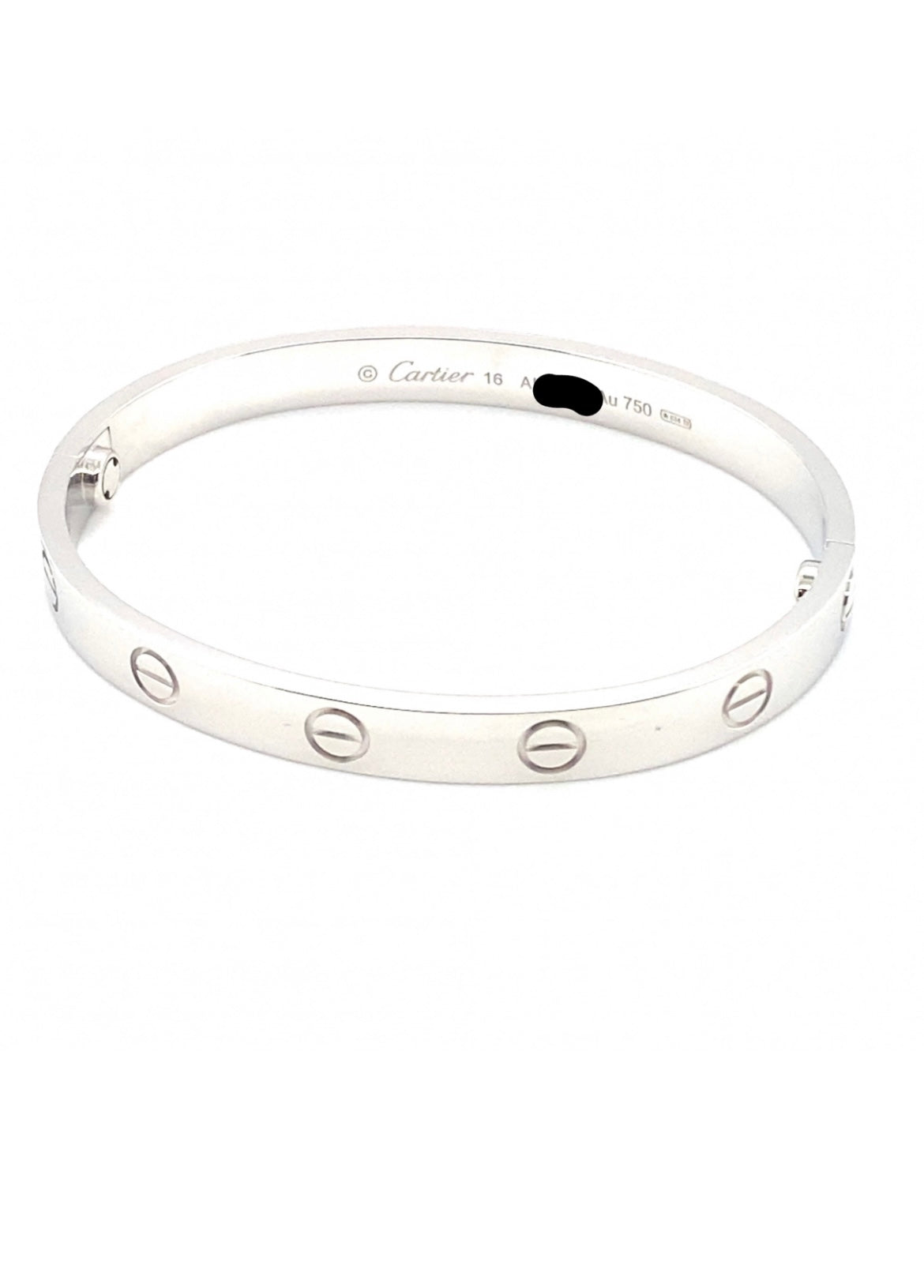 Cartier 18k White gold love bracelet Size 16