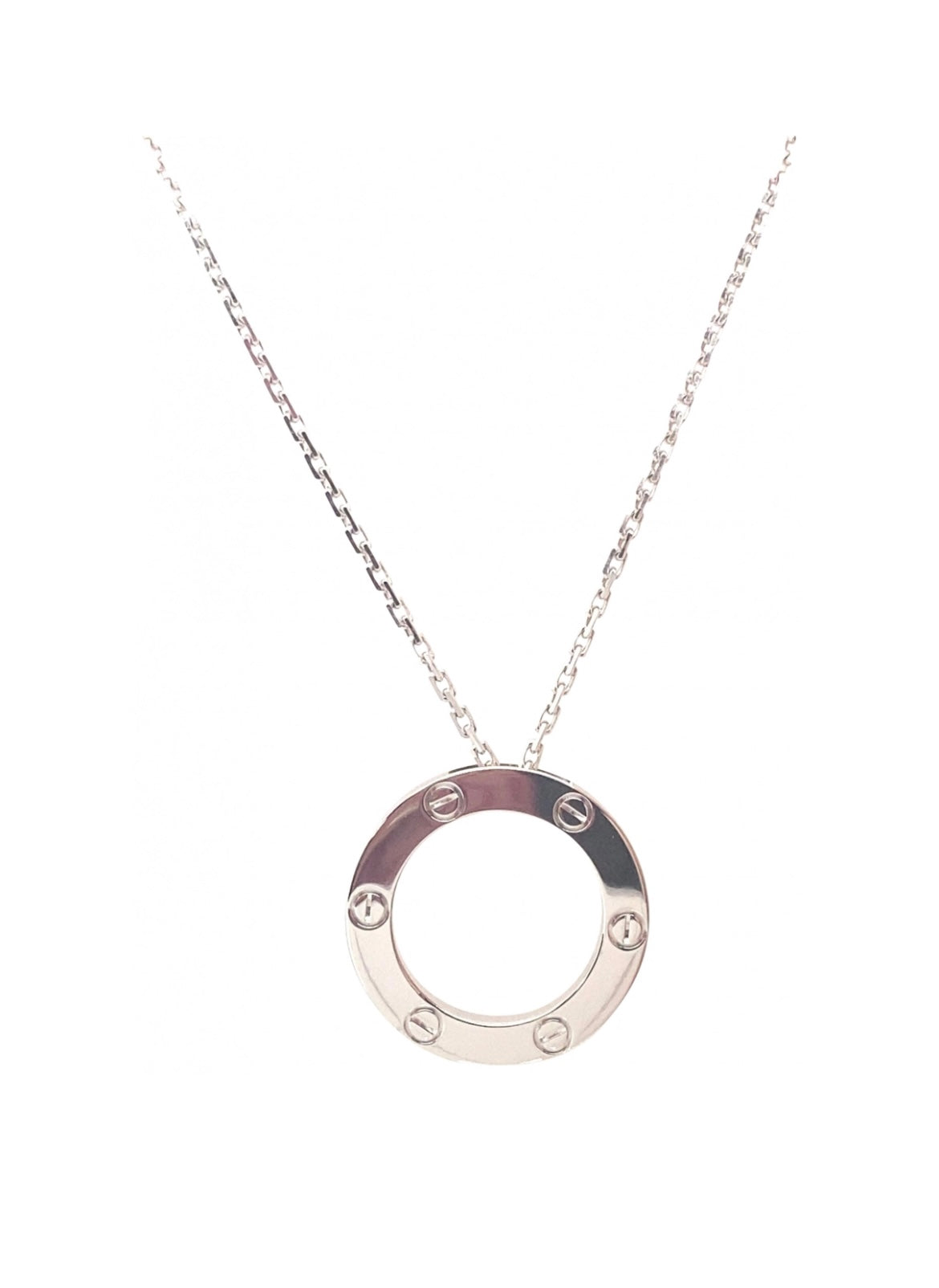 Cartier 18k White Gold love necklace