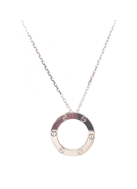 Cartier 18k White Gold love necklace