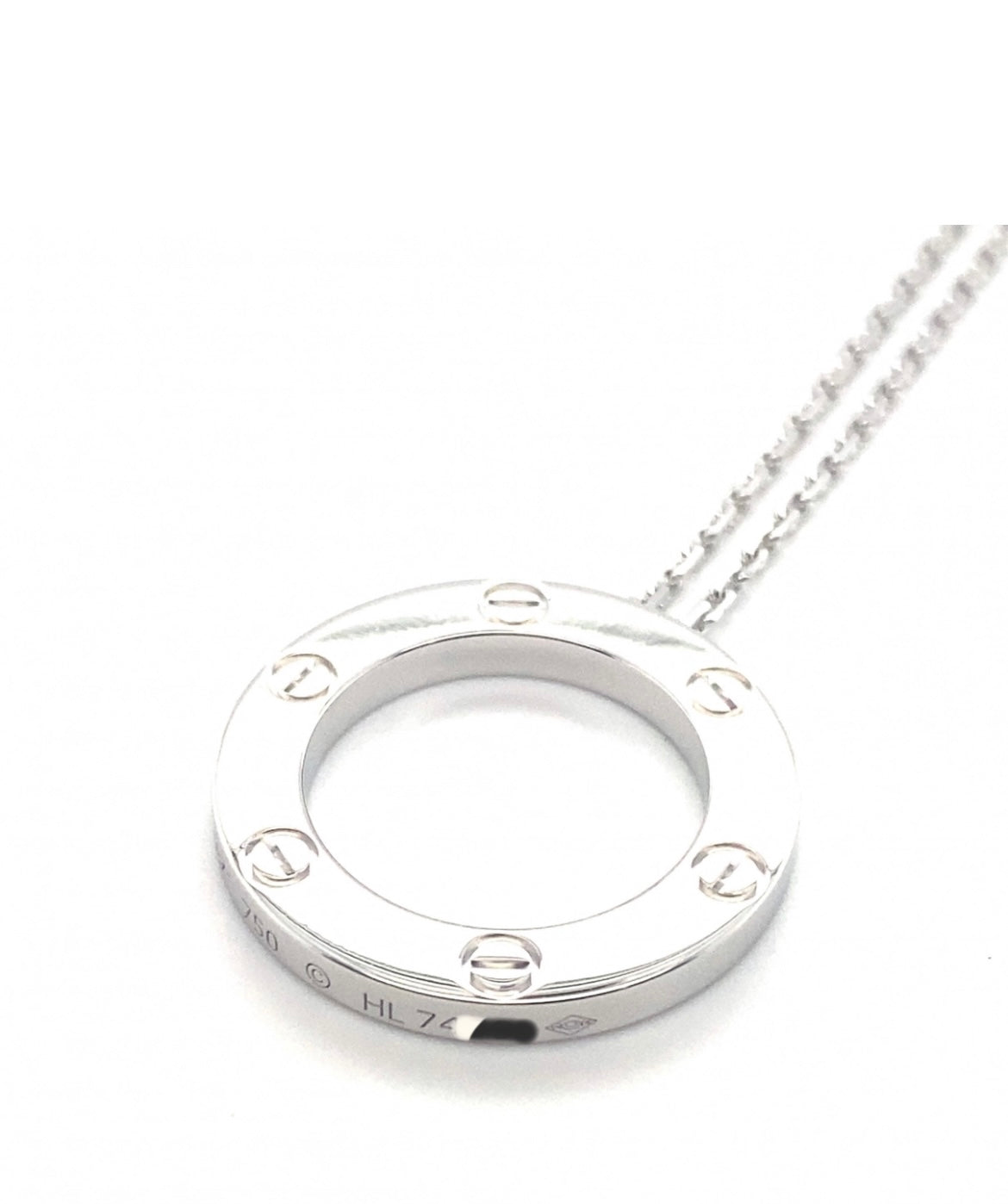 Cartier 18k White Gold love necklace