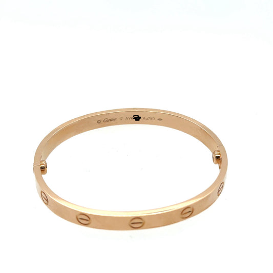 Cartier 18k Rose Gold love bracelet Size 17