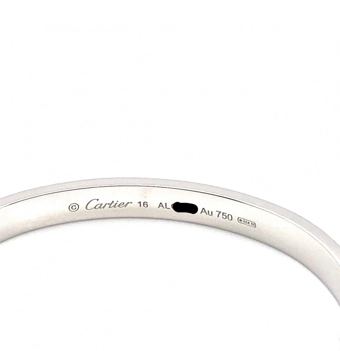 Cartier 18k White gold love bracelet Size 16