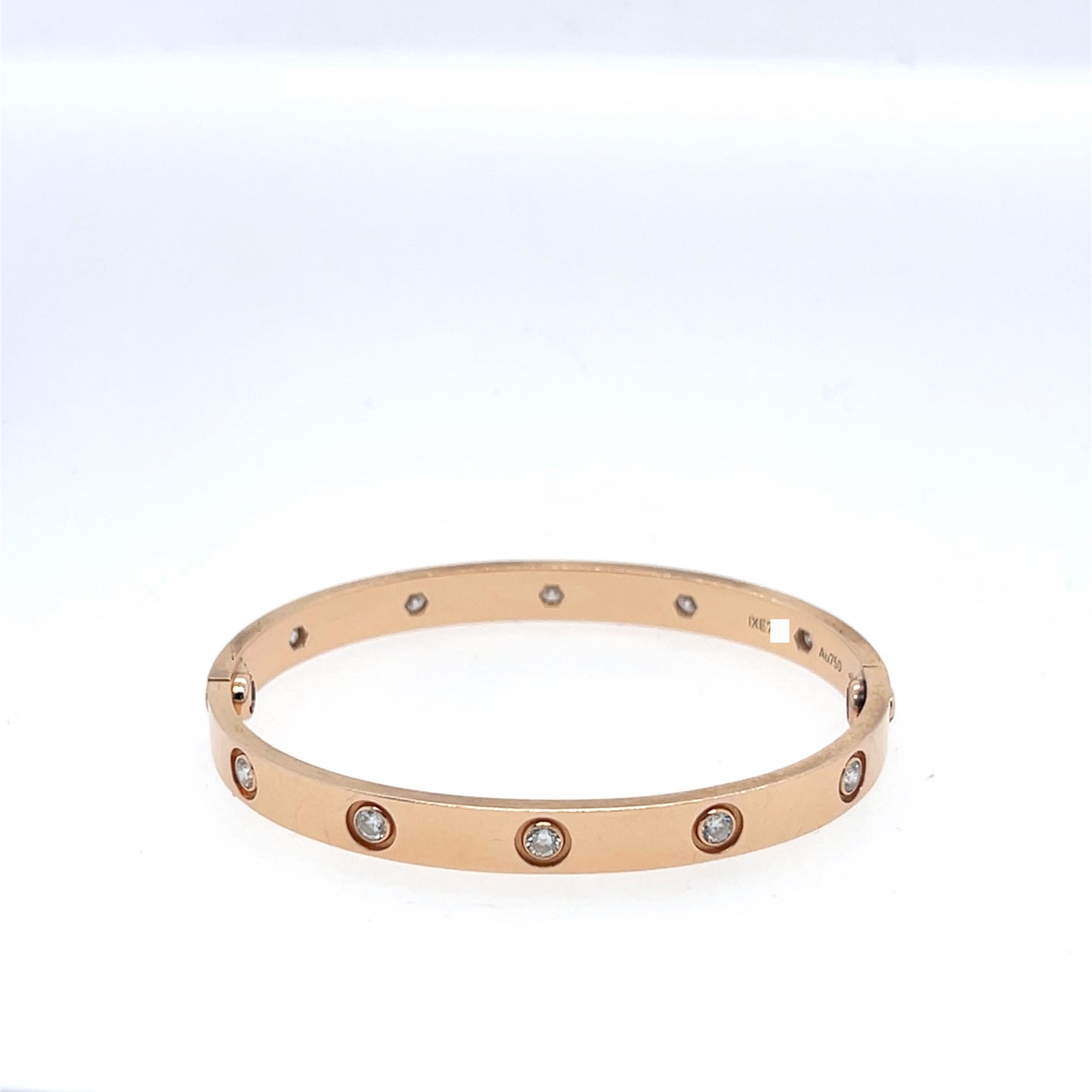 Cartier 18k Rose Gold 10 Diamonds CLASSIC Bracelet Size 17