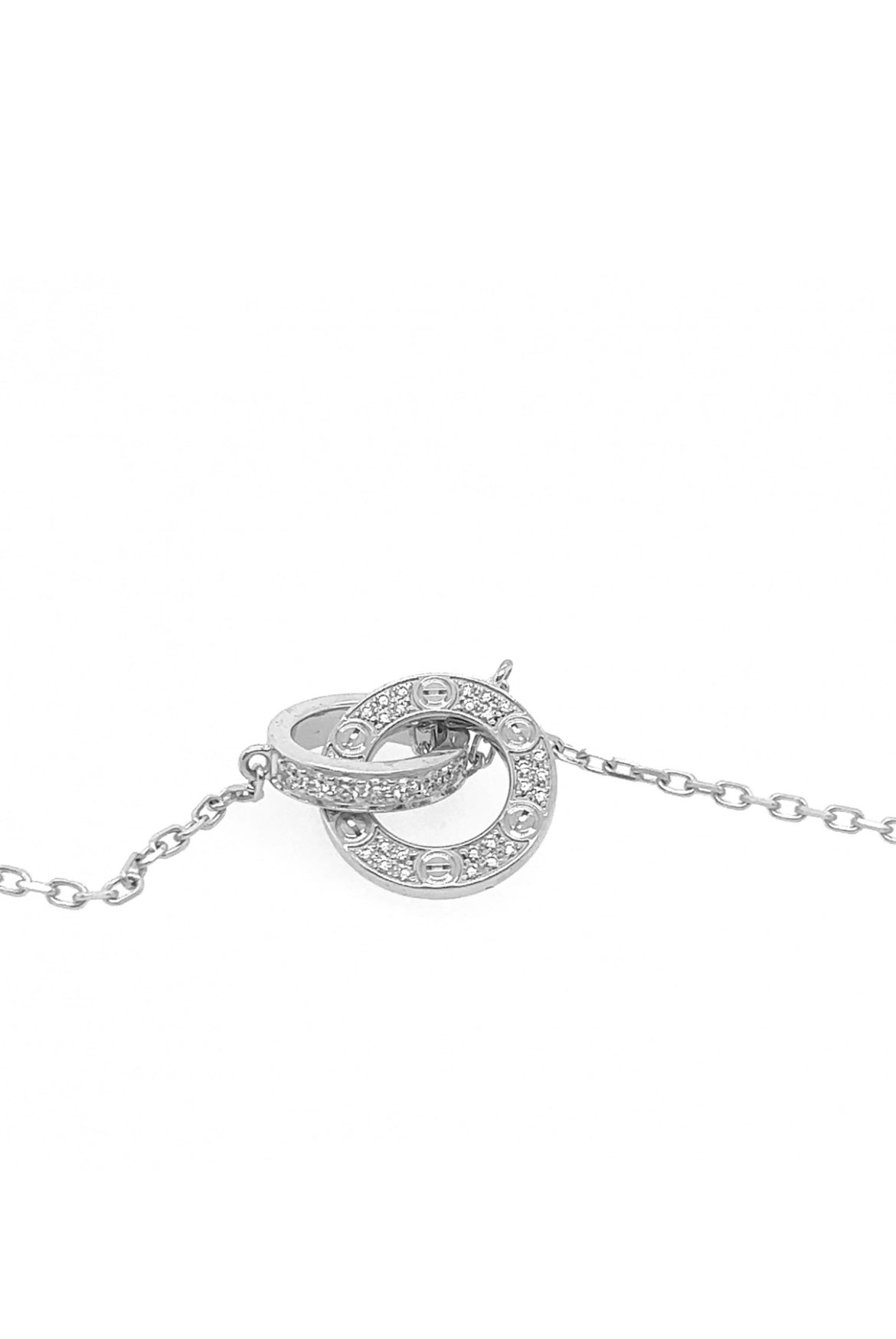 Cartier 18k White Gold full diamonds paved necklace