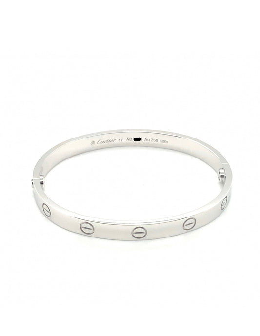 Cartier 18k White gold love bracelet Size 17
