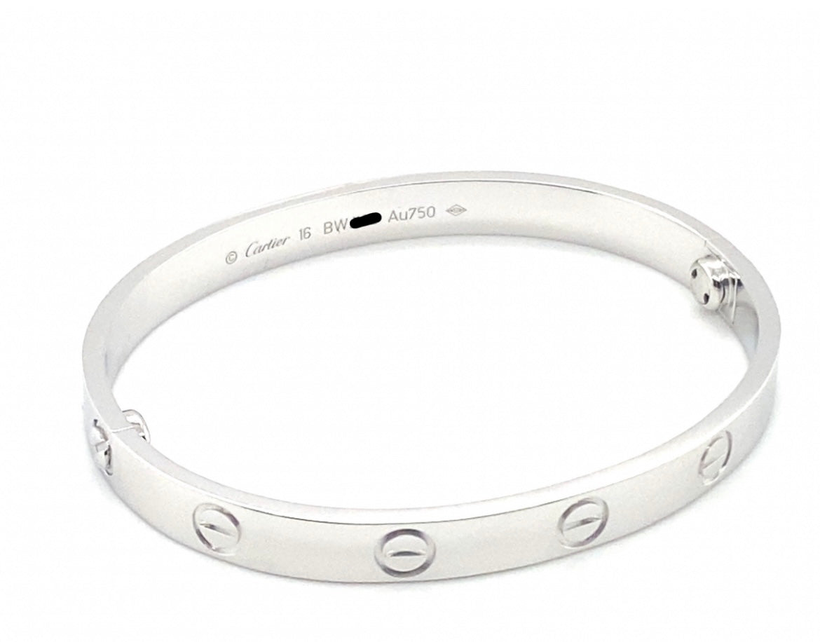 Cartier 18k White Gold Love bracelet Size 16
