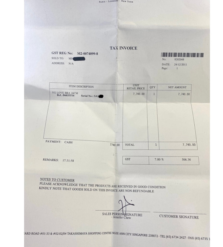 Cartier 18k Yellow Gold love Bracelet Size 16