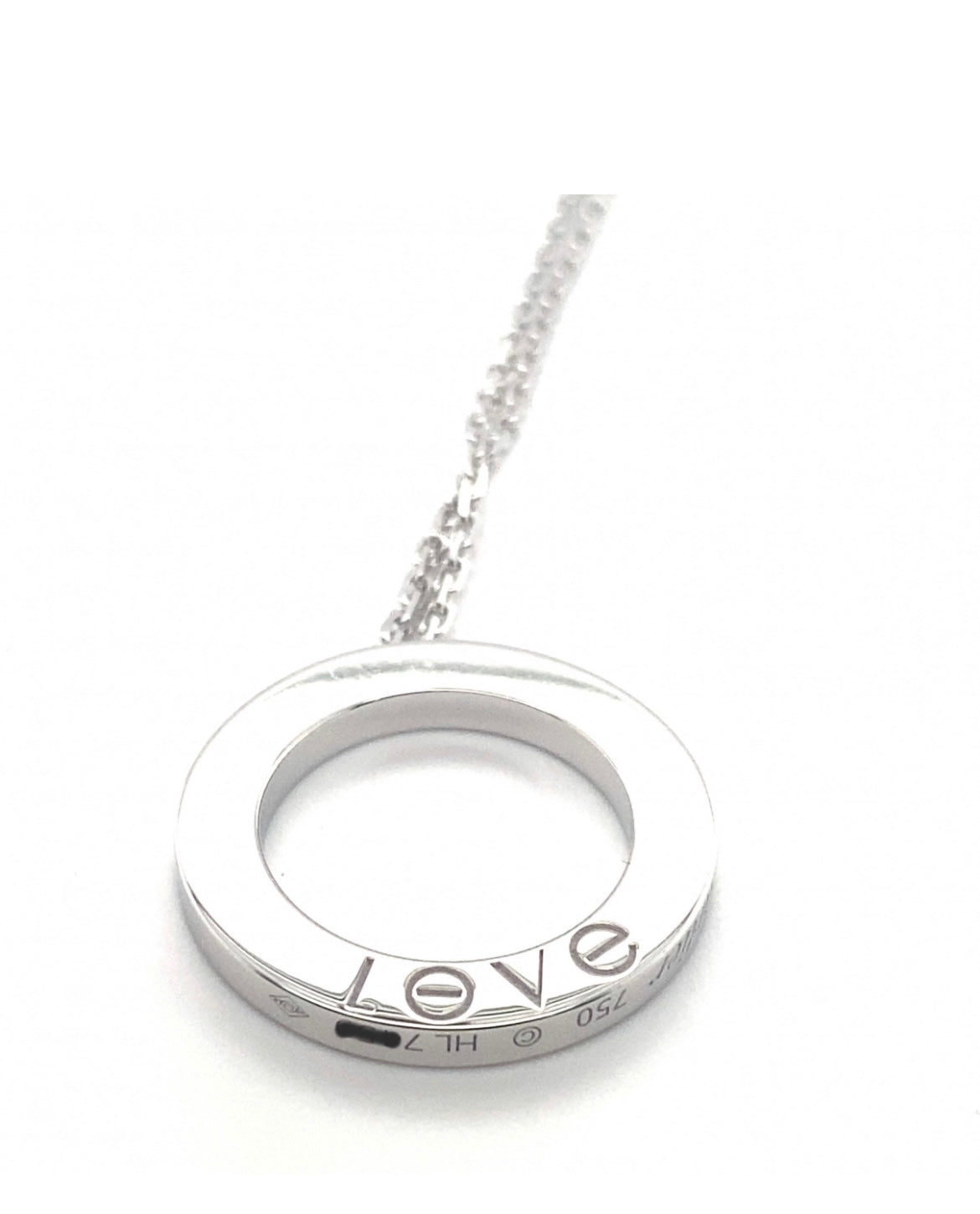 Cartier 18k White Gold love necklace