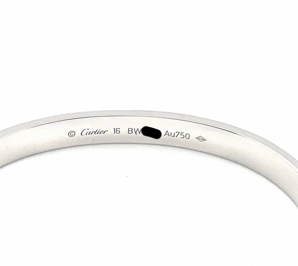 Cartier 18k White Gold Love bracelet Size 16
