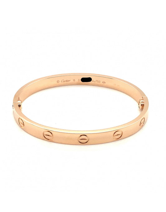Cartier 18k Rose Gold Love bracelet Size 16