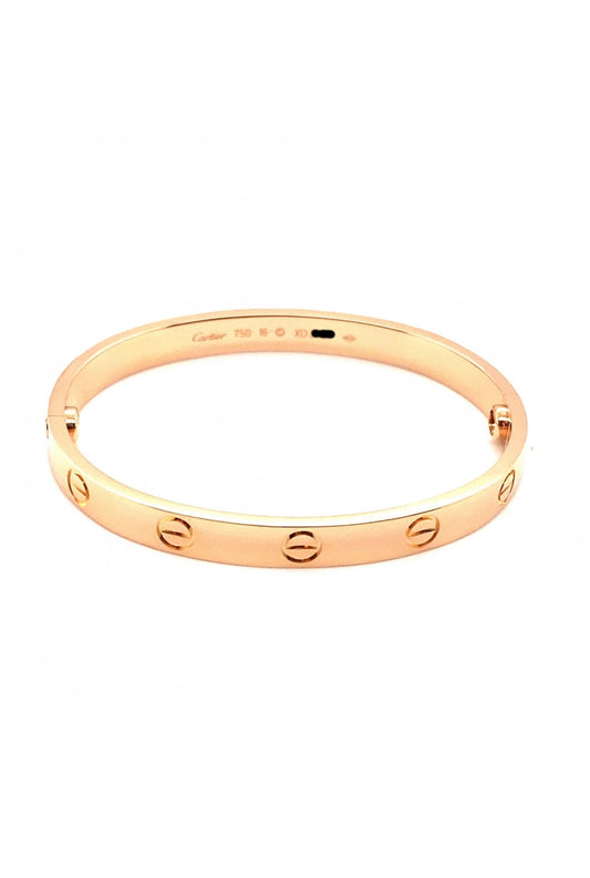 Cartier 18k Rose Gold Love Bracelet Size 16