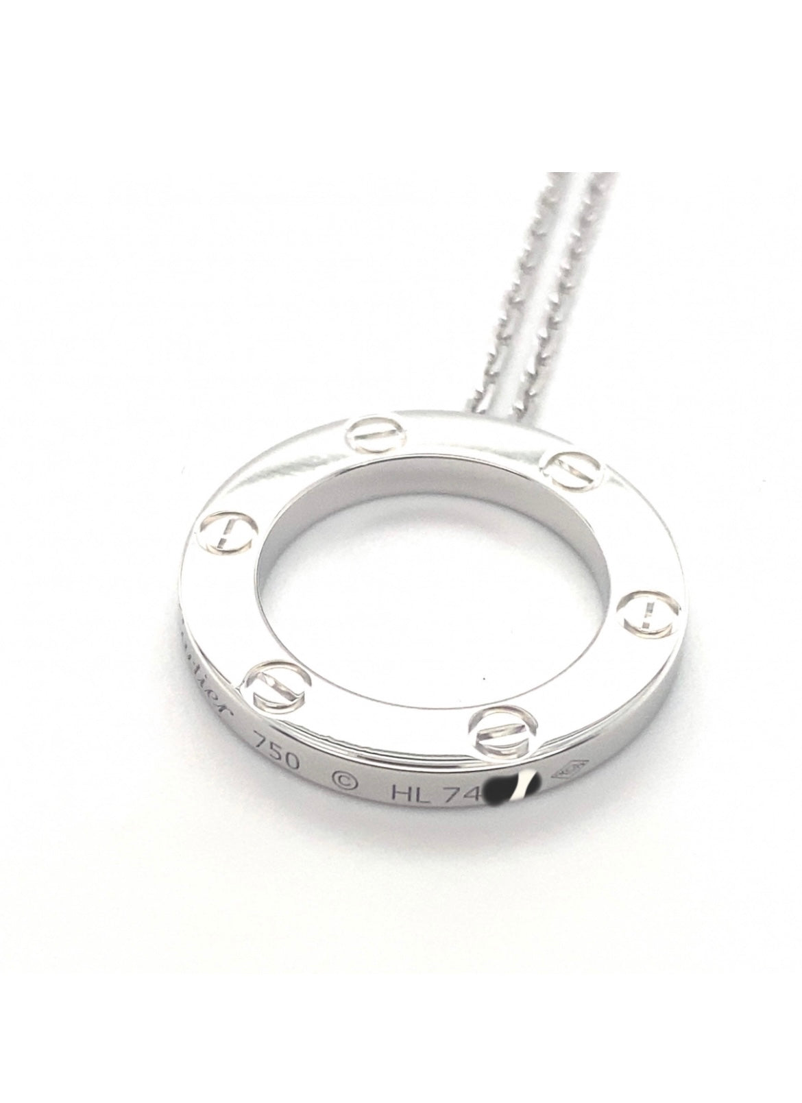Cartier 18k White Gold love necklace