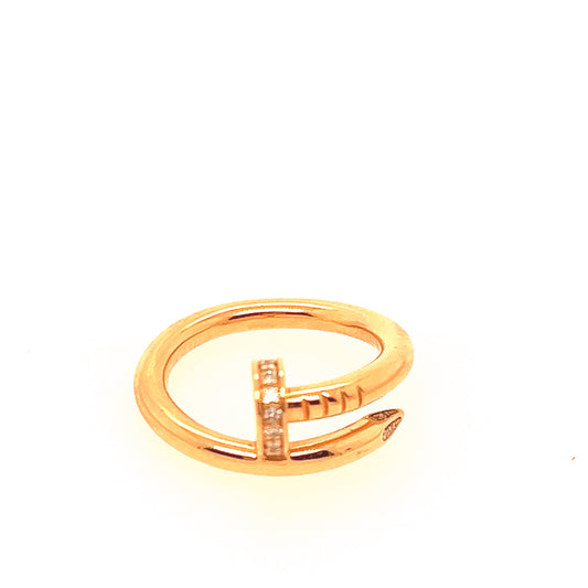 Cartier Juste Un Clou Rose Gold Diamonds RING Size 52