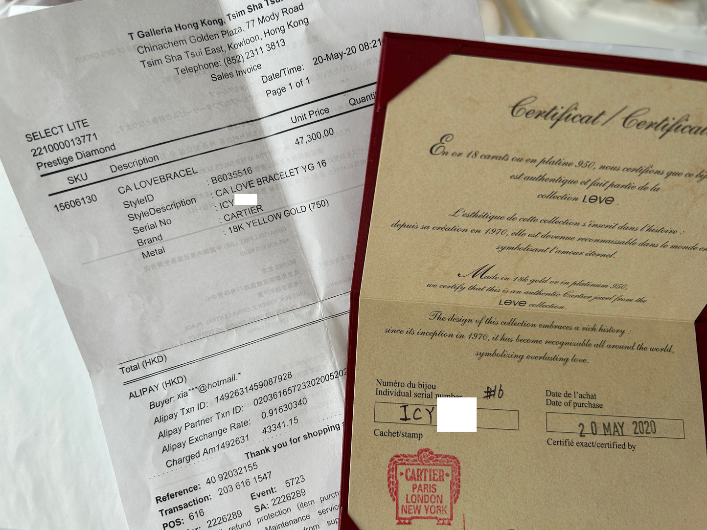 Cartier 18k Yellow Gold Love bracelet Size 16