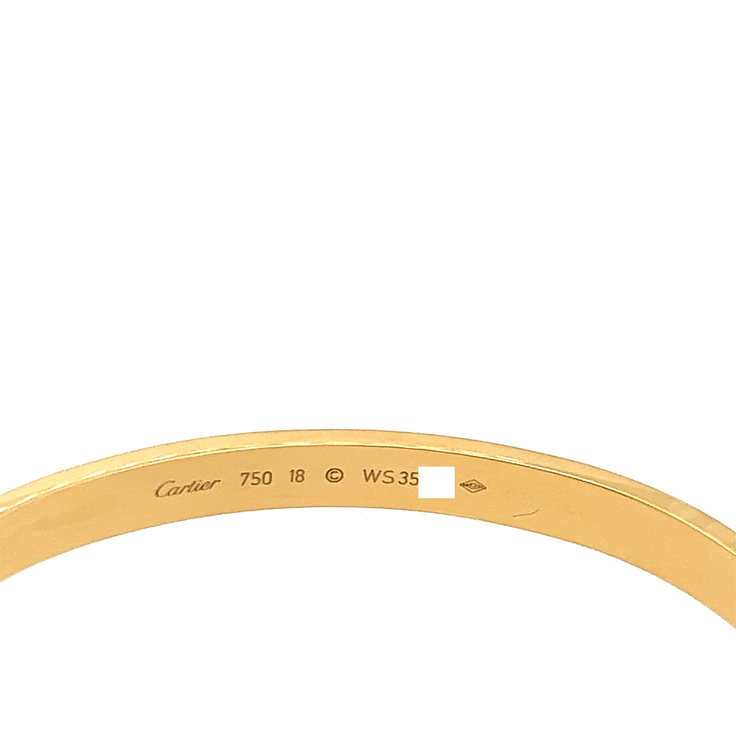 Cartier 18k Yellow Gold Love bracelet Size 18