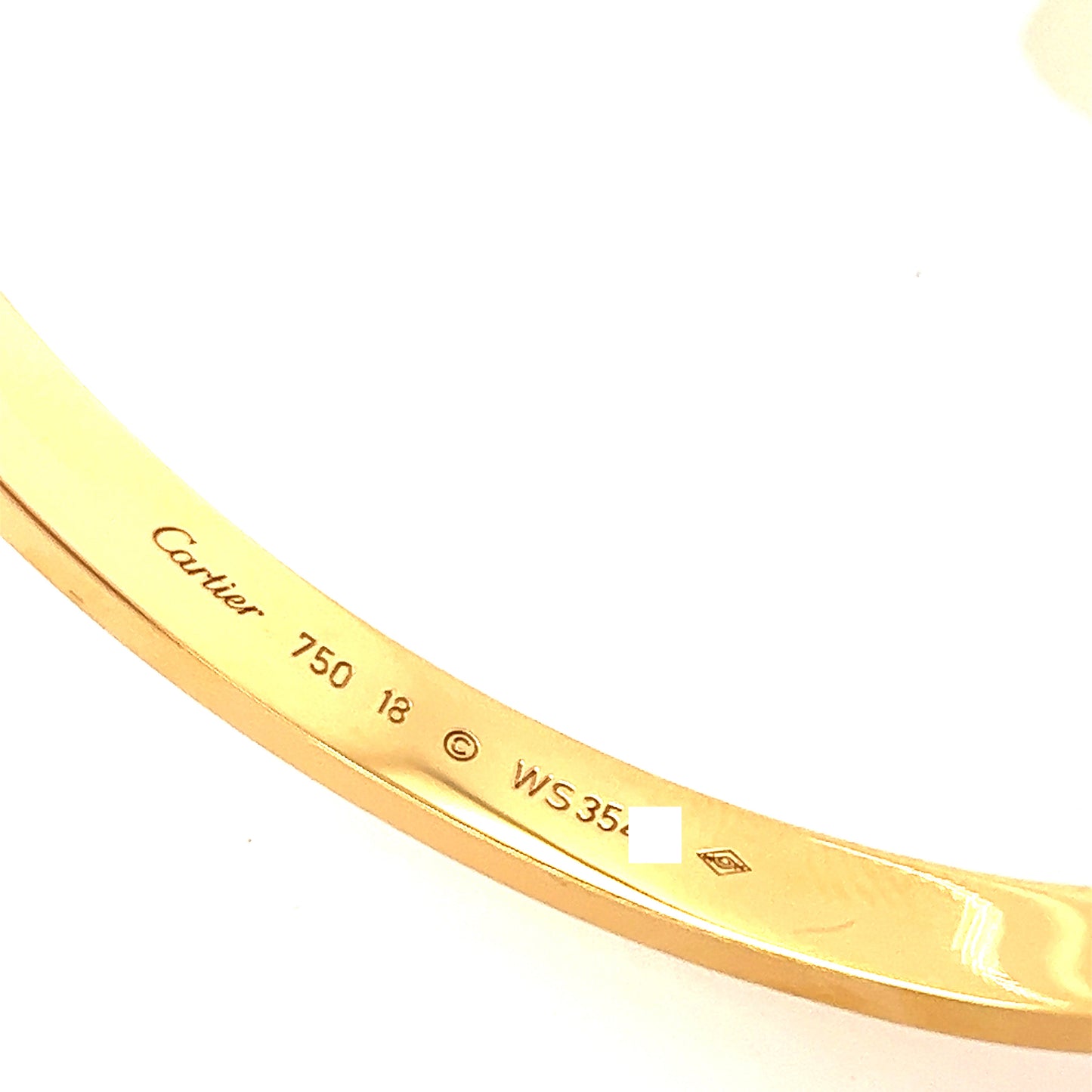 Cartier 18k Yellow Gold Love bracelet Size 18