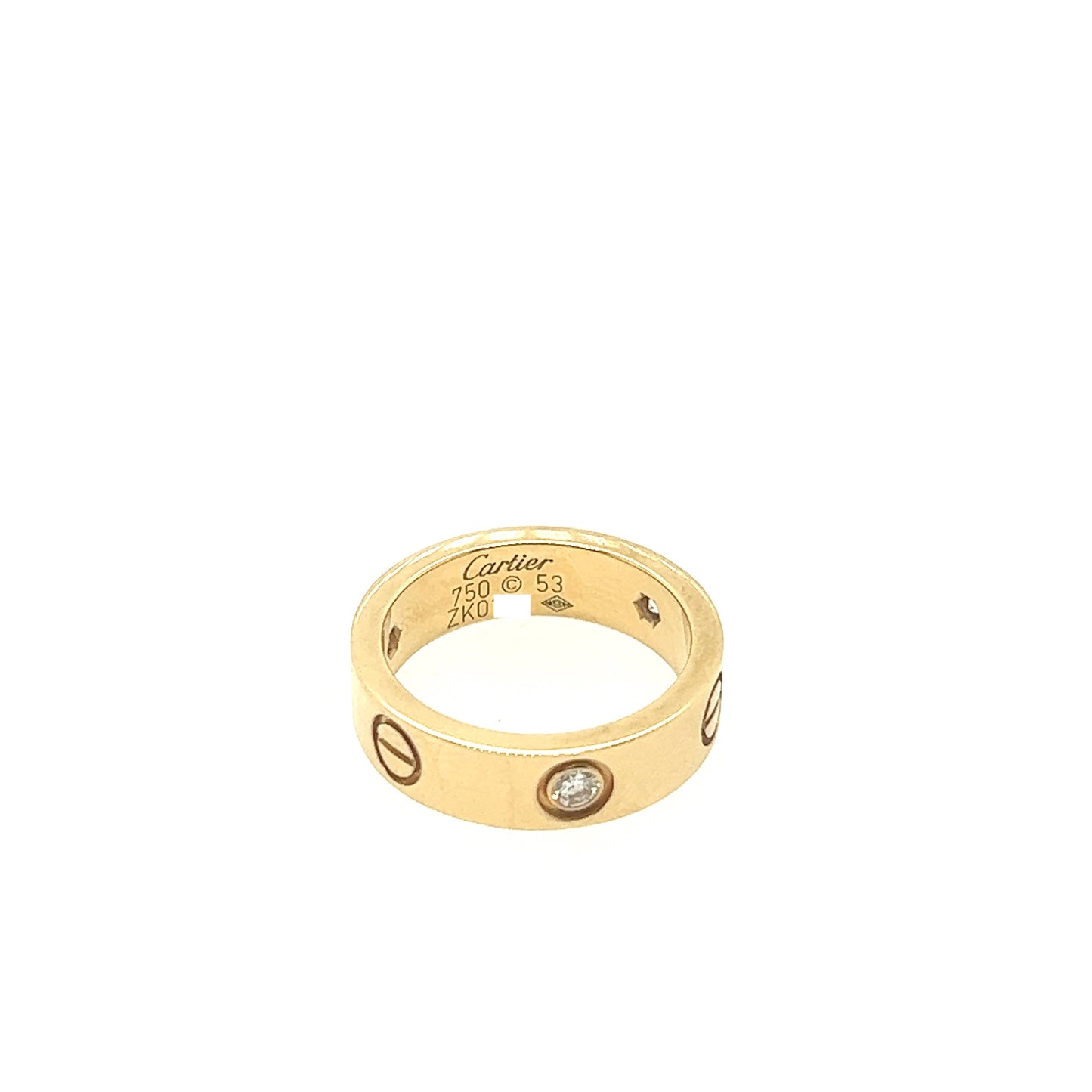 Cartier 18k Yellow Gold 3 Diamonds Ring