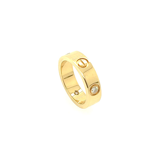 Cartier 18k Yellow Gold 3 Diamonds Ring
