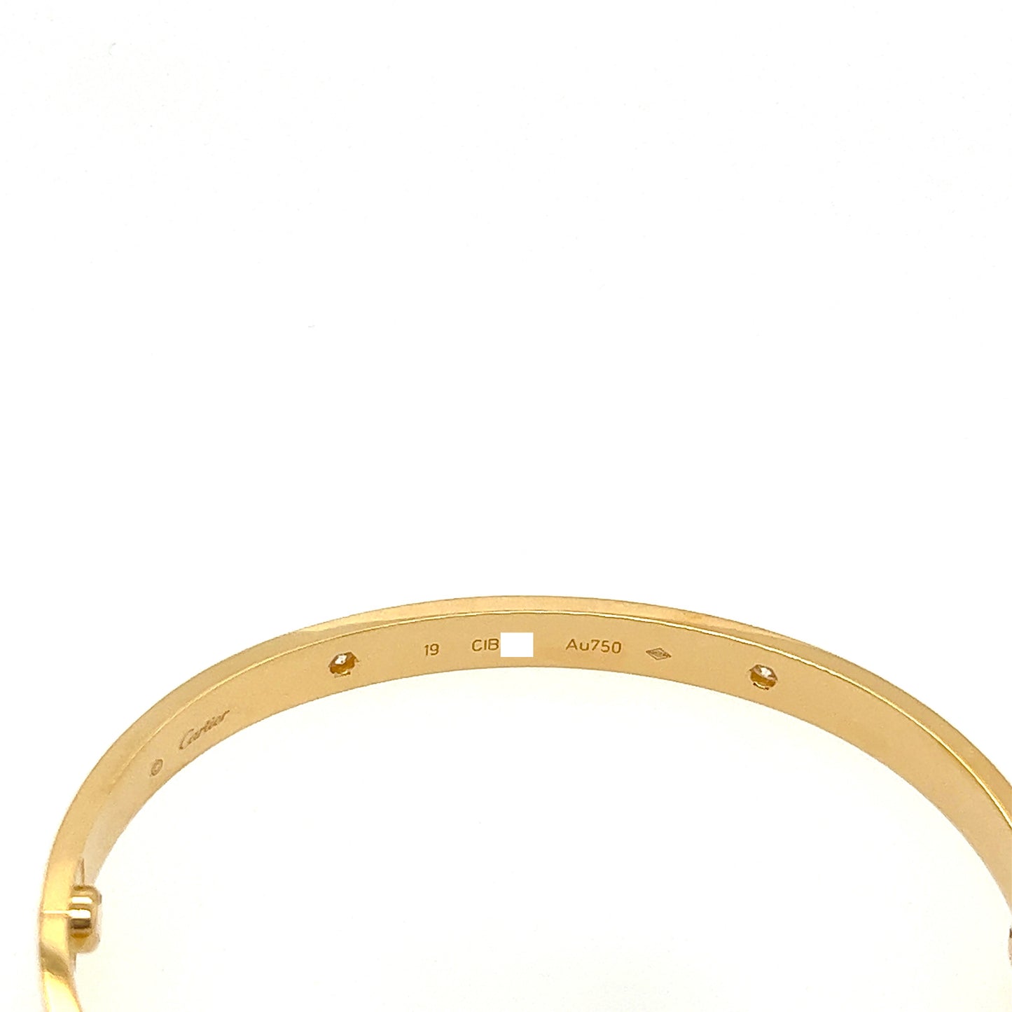 Cartier 18k Yellow Gold 4 Diamonds Bracelet Size#19
