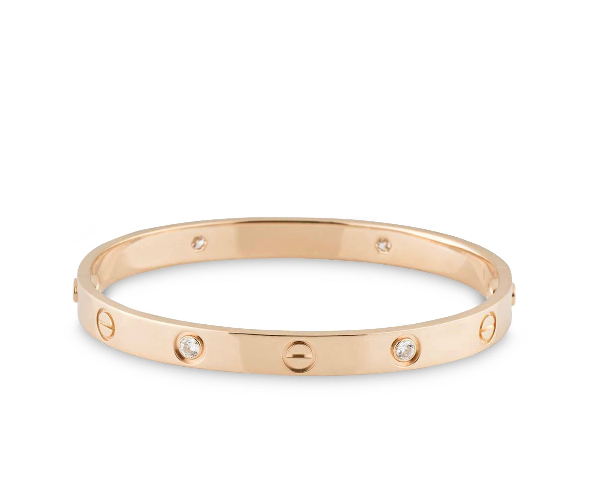 Cartier Love Rose Gold Diamond Bracelet