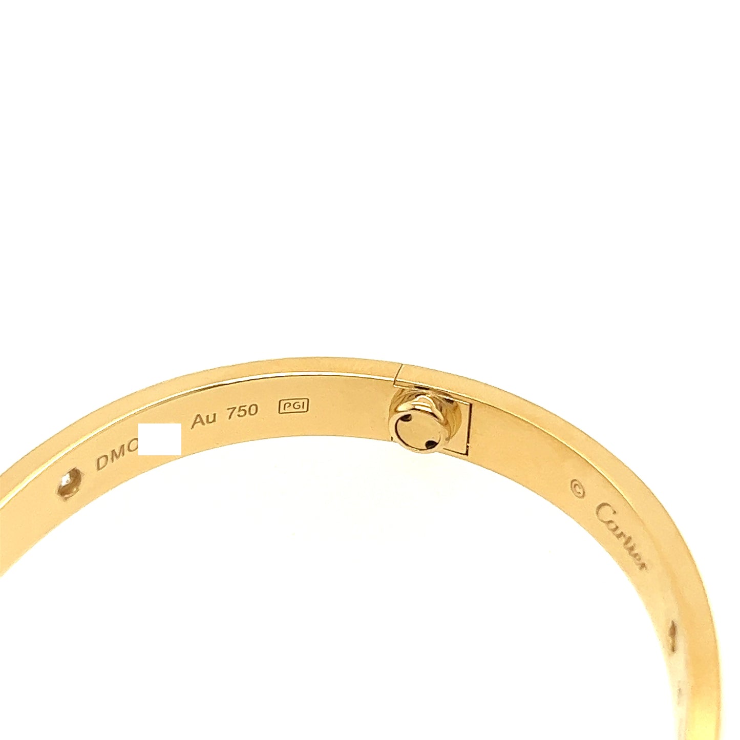 Cartier 18k Yellow Gold 4 Diamonds Love Bracelet Size#16