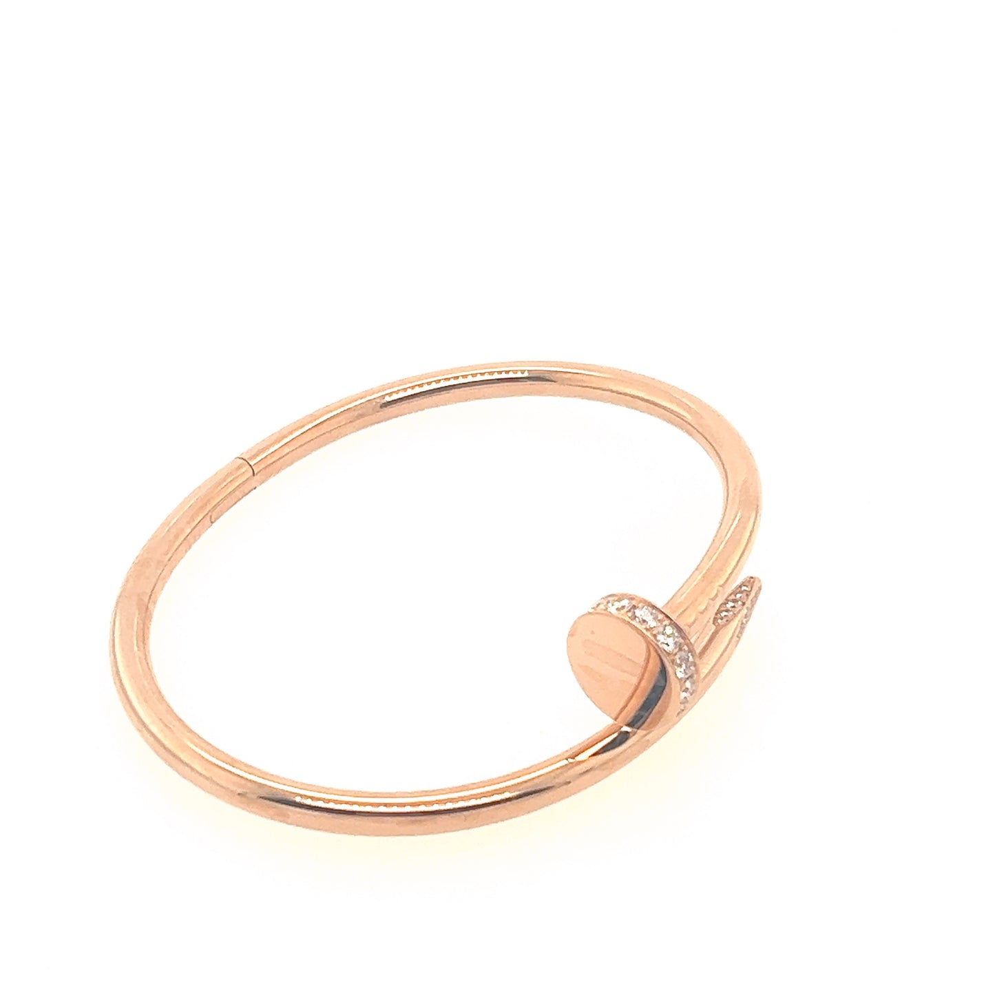 Cartier 18k Rose Gold Diamonds Juste Un Clou Bracelet Size 16