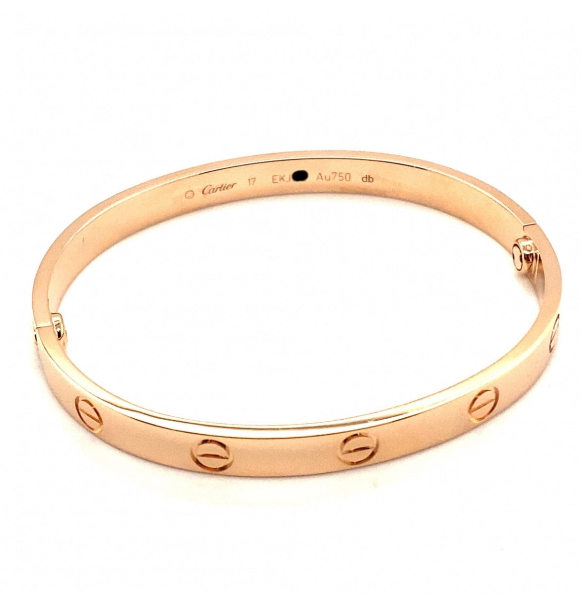 💯Authentic Cartier 18k Rose gold Love Bracelet Size 17 CLASSIC MODEL