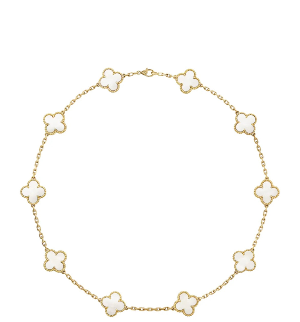 Van Cleef&Arepls Vintage Alhambra necklace, 10 motifs
18K yellow gold, Mother-of-pearl necklace