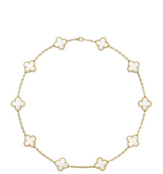 Van Cleef&Arepls Vintage Alhambra necklace, 10 motifs
18K yellow gold, Mother-of-pearl necklace