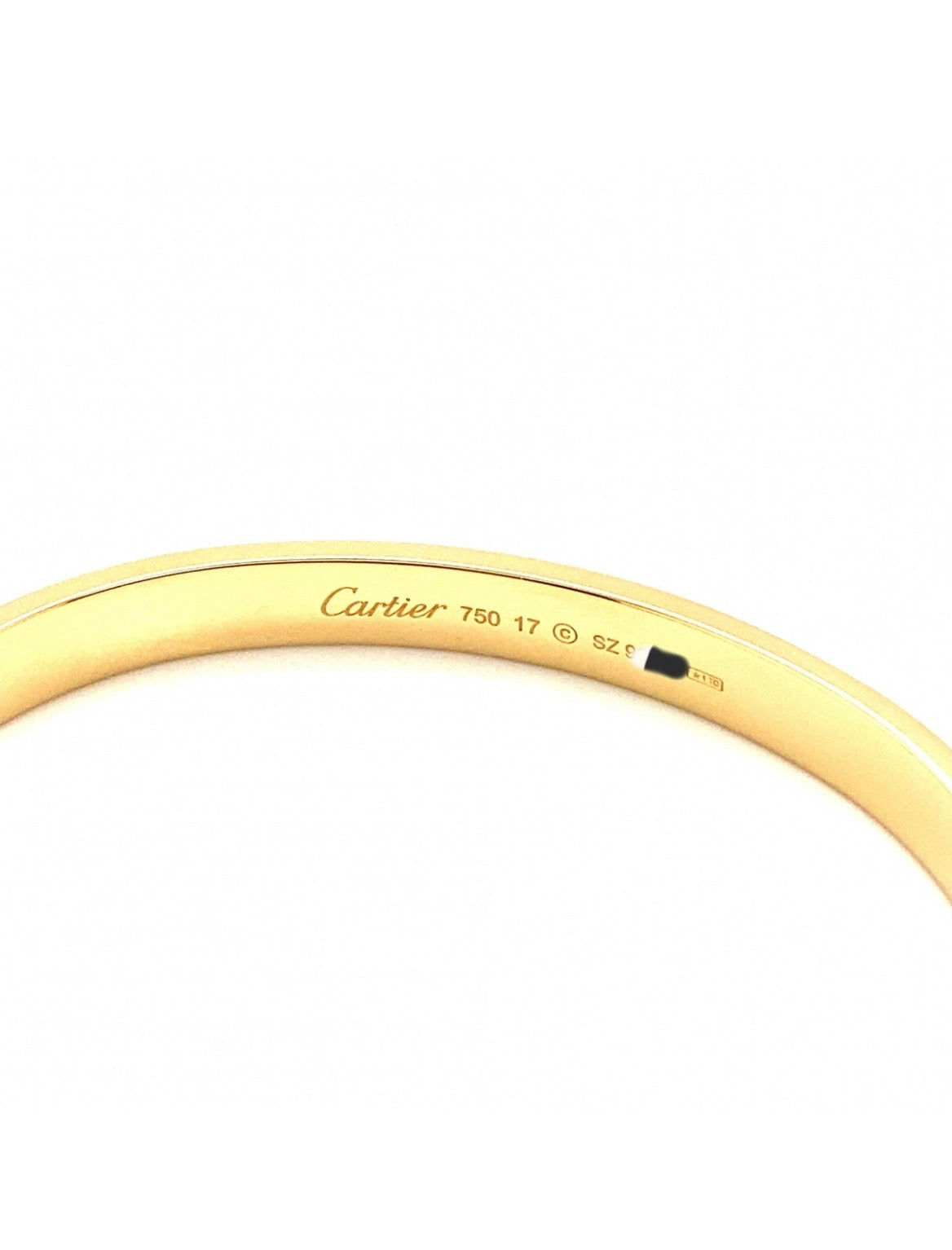 Cartier 18k Yellow Gold Love Bracelet Size 17
