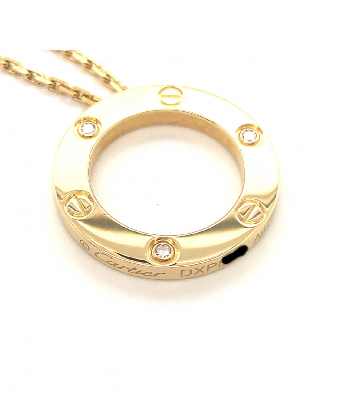 Cartier 18k Yellow Gold 3 Diamonds necklace