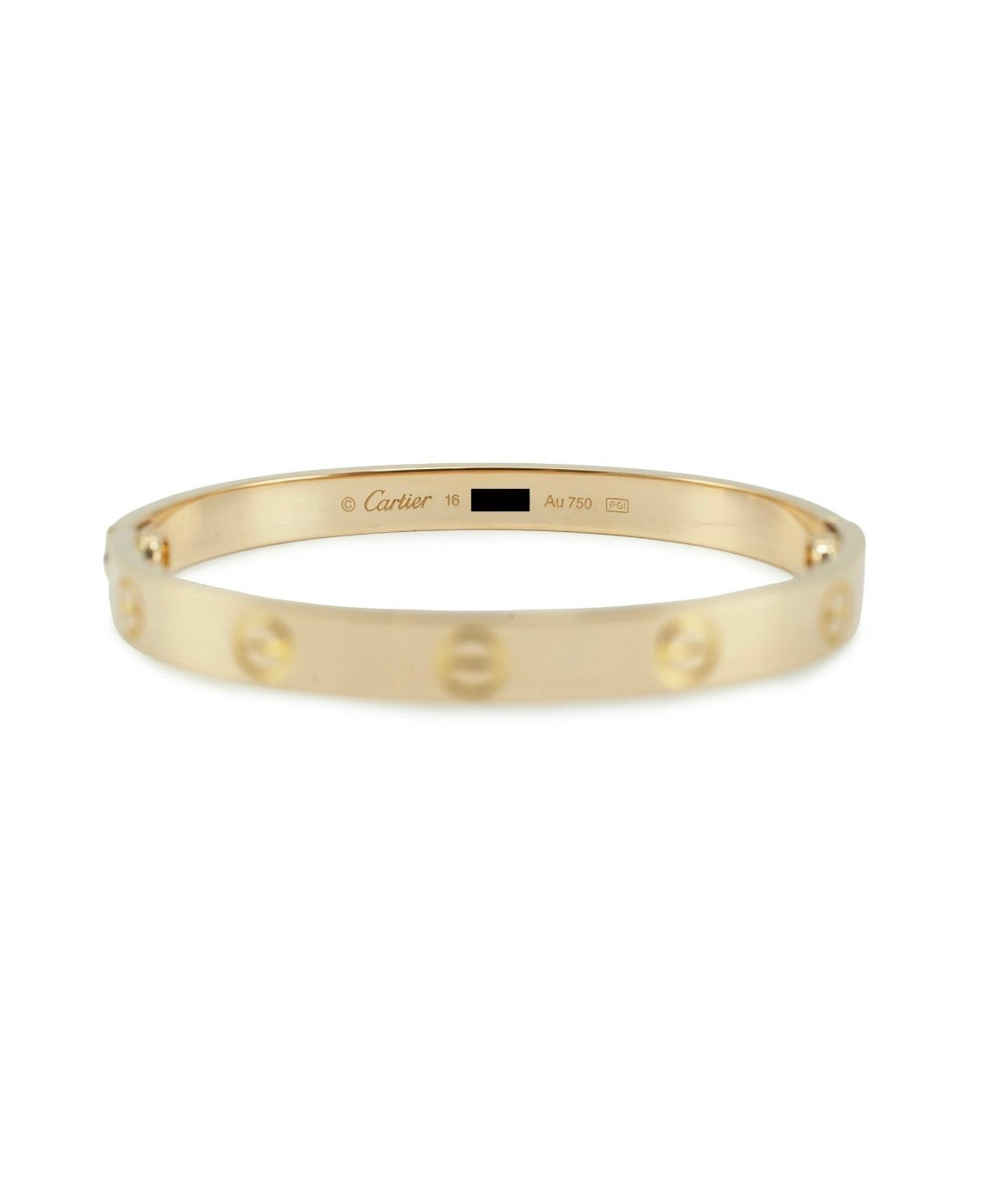 AUTHENTIC CARTIER 18K YELLOW GOLD LOVE BRACELET CLASSIC MODEL SIZE 16