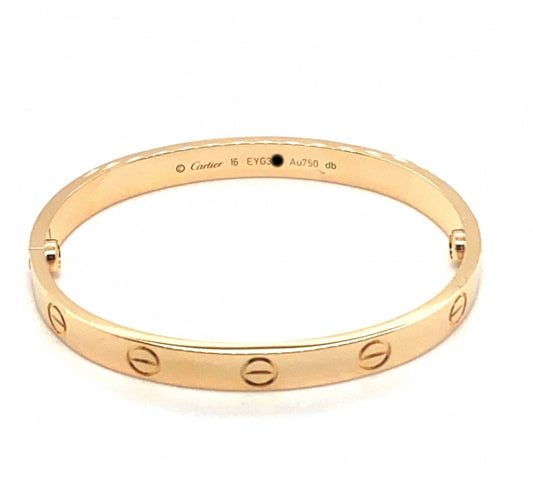 Cartier 18k Yellow Gold Love bracelet Classic bracelet Size 16