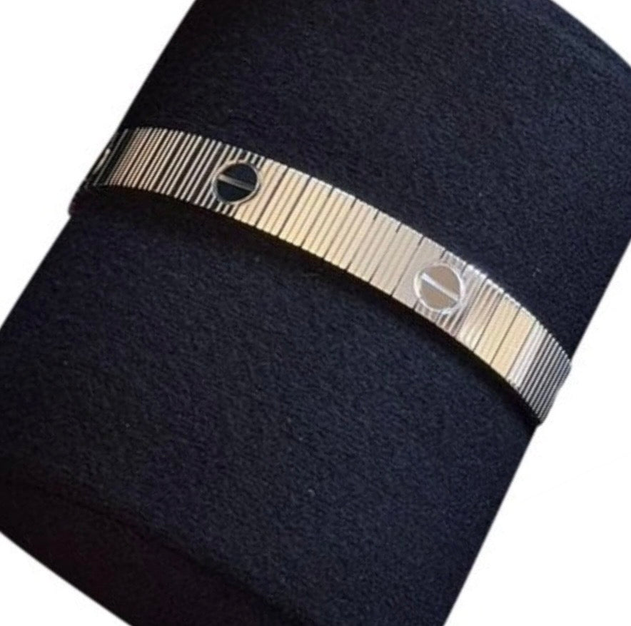 AUTHENTIC CARTIER LOVE UNLIMITED WHITE GOLD BRACELET SIZE 17