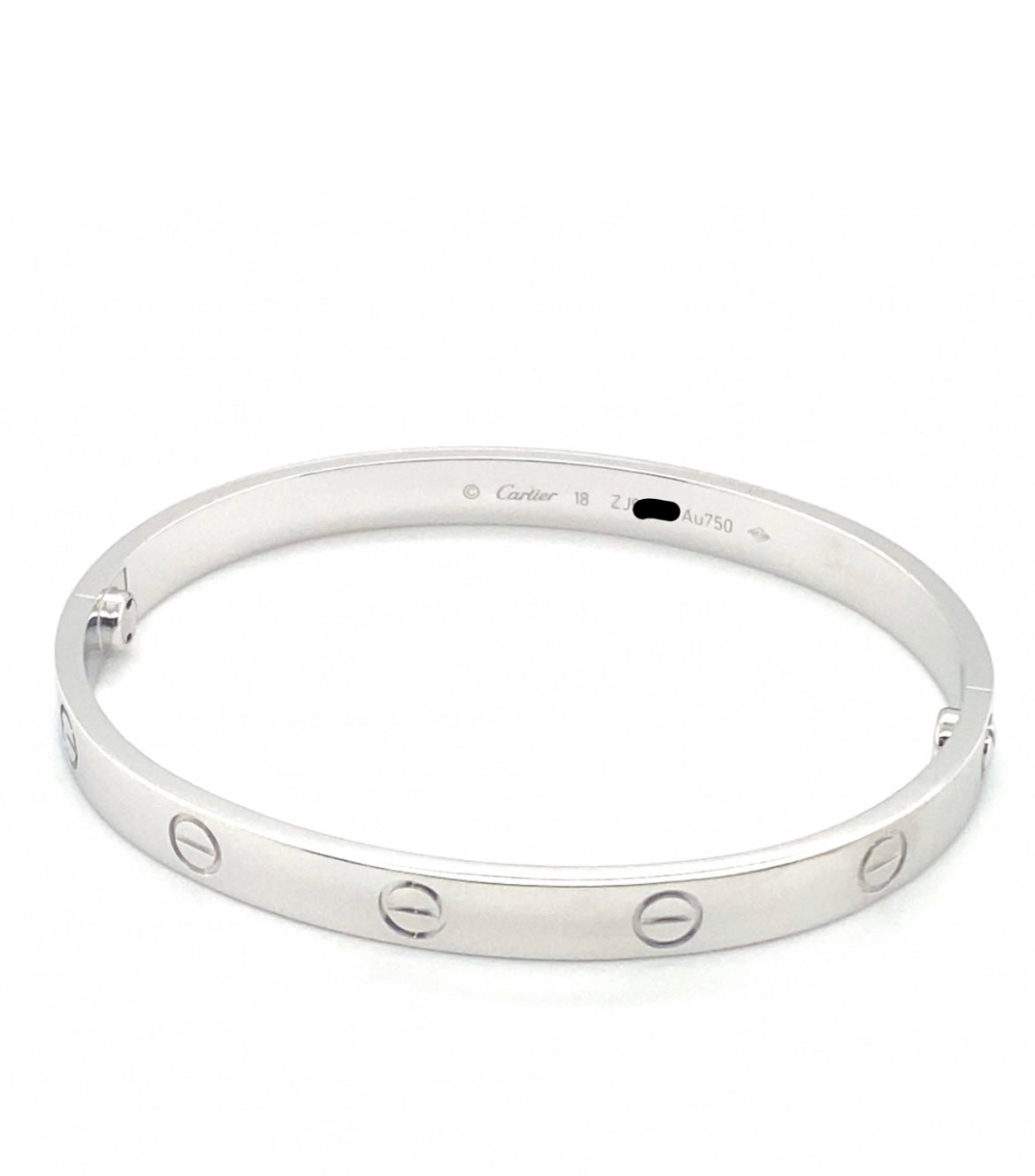 Cartier 18k White Gold love Bracelet Size 18