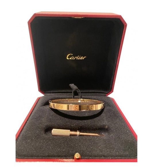 Cartier 18k Rose gold love Bracelet CLASSIC Size 18