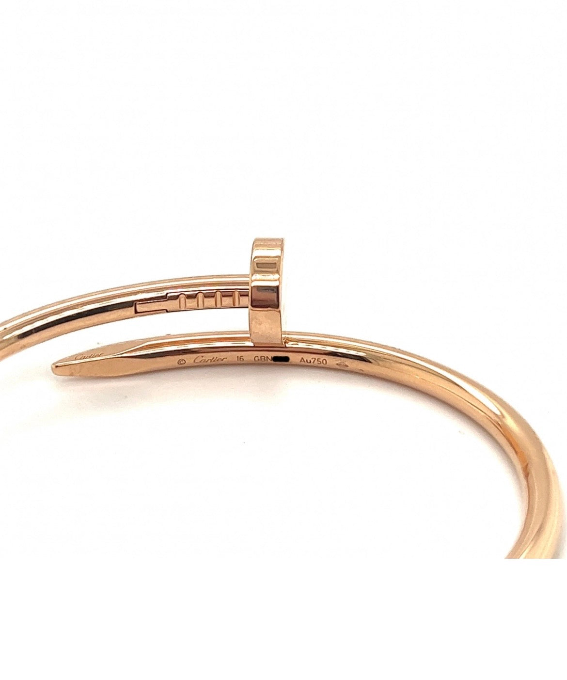 Authentic Cartier 18k Rose gold Juste In Clou Bracelet Size 16 CLASSIC MODEL