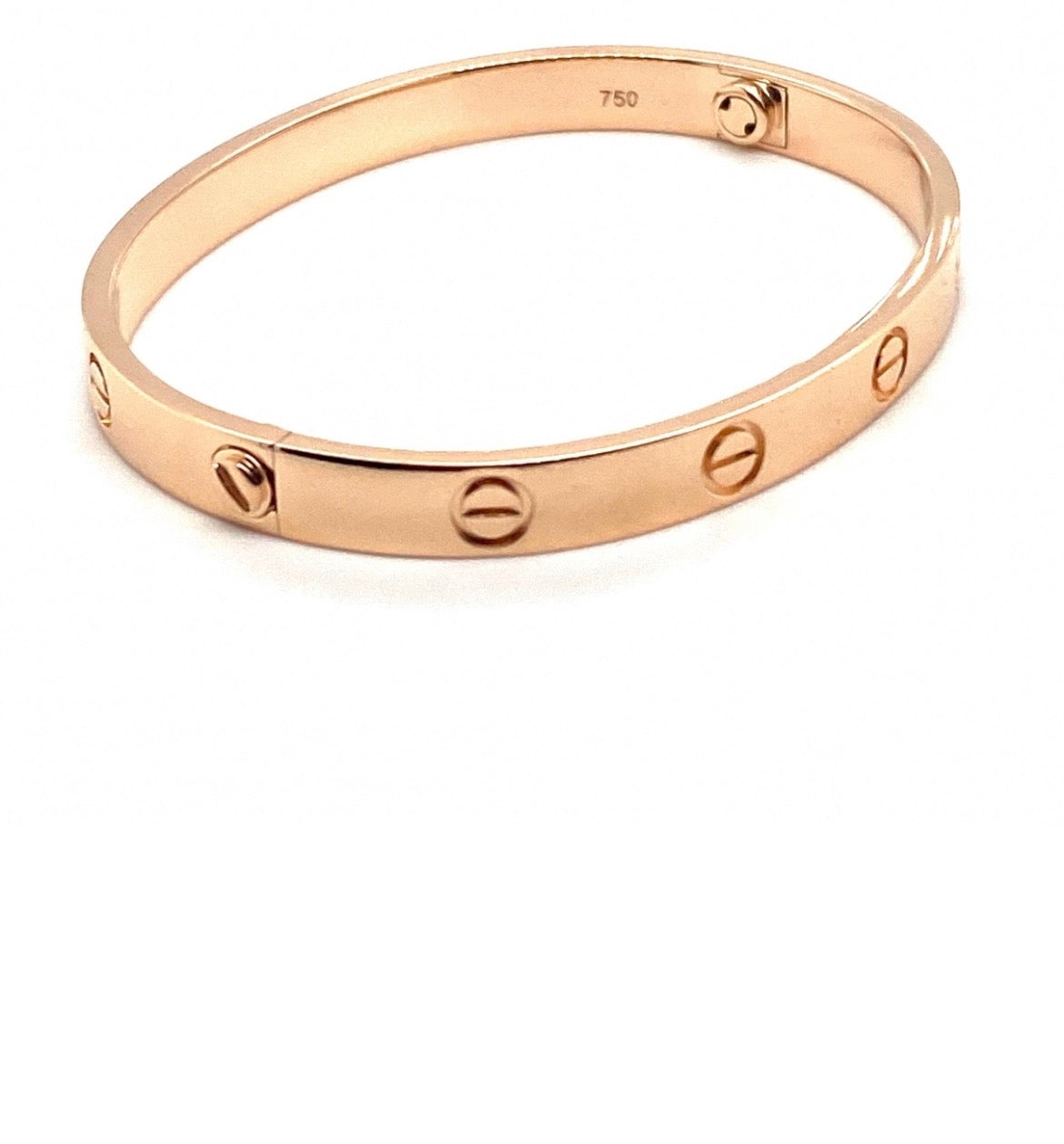 AUTHENTIC CARTIER 18K ROSE GOLD LOVE CLASSIC MODEL BRACELET SIZE 17