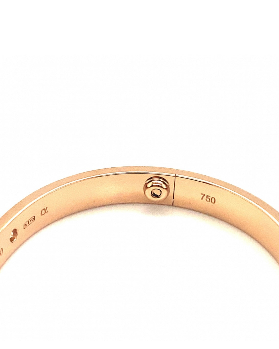 Cartier 18k Rose gold 4 Diamonds Bracelet Old Screw Size 16