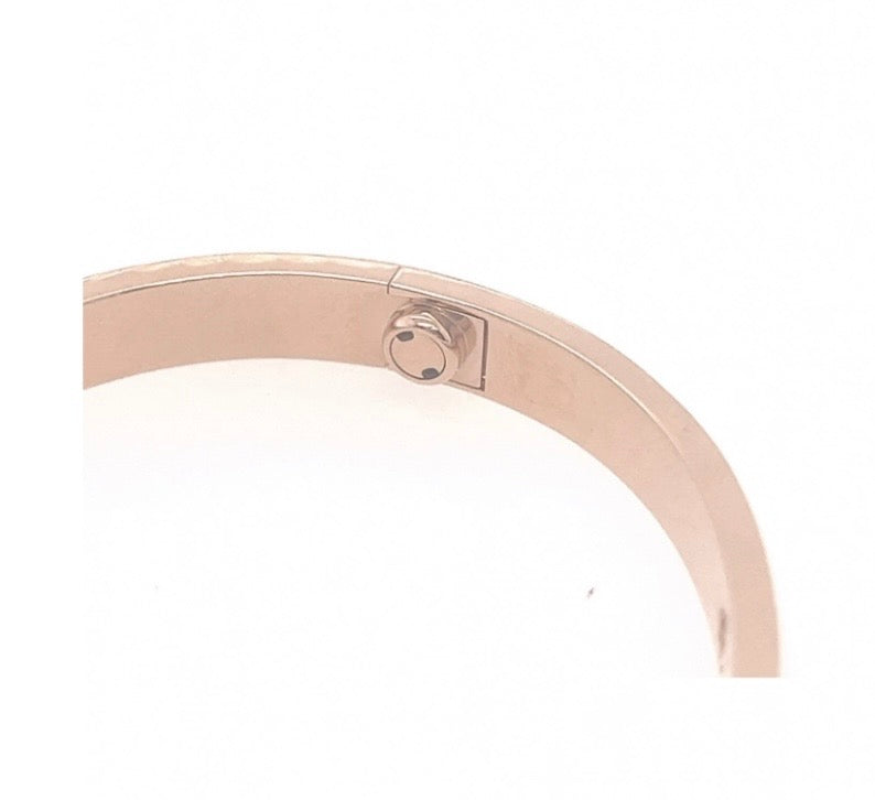 Cartier 18k Rose gold 4 Diamonds love bracelet Size 16 CLASSIC MODEL