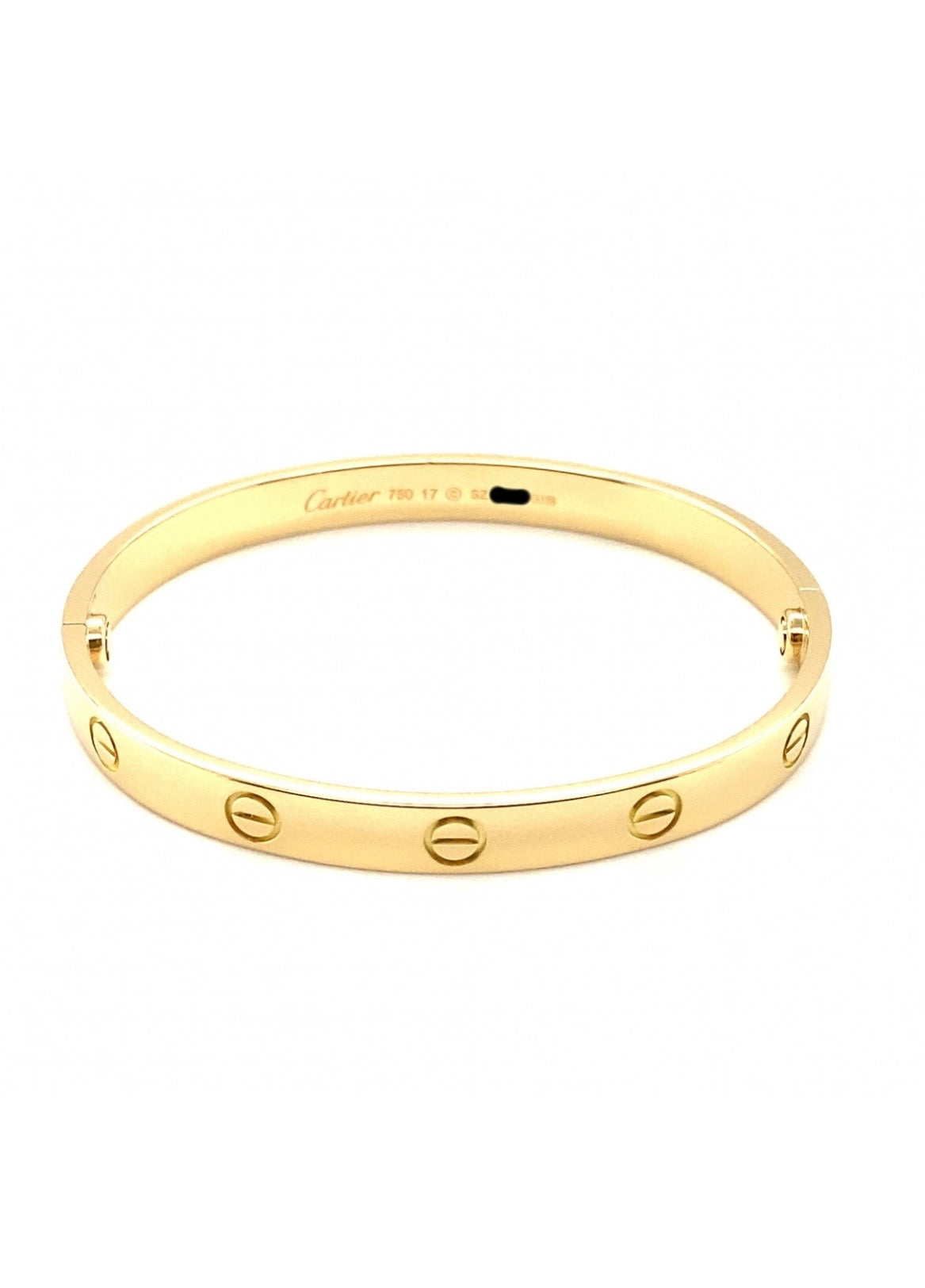 Cartier 18k Yellow Gold Love Bracelet Size 17
