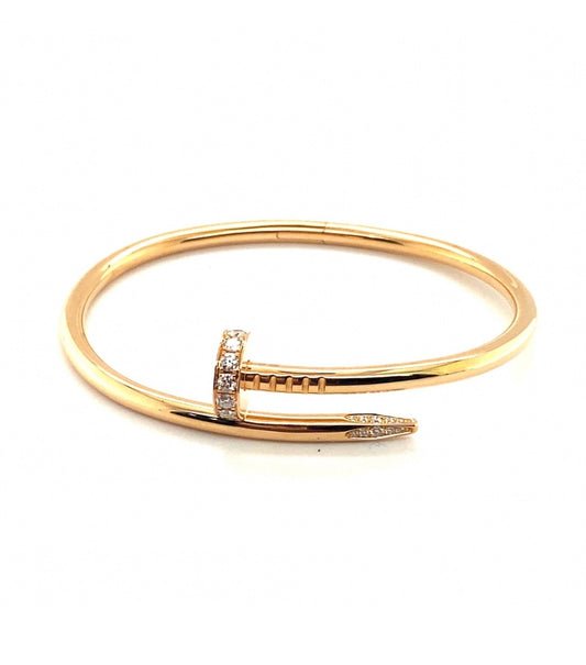 Cartier 18k Rose Gold Juste Un Clou CLASSIC Diamonds Bracelet  17